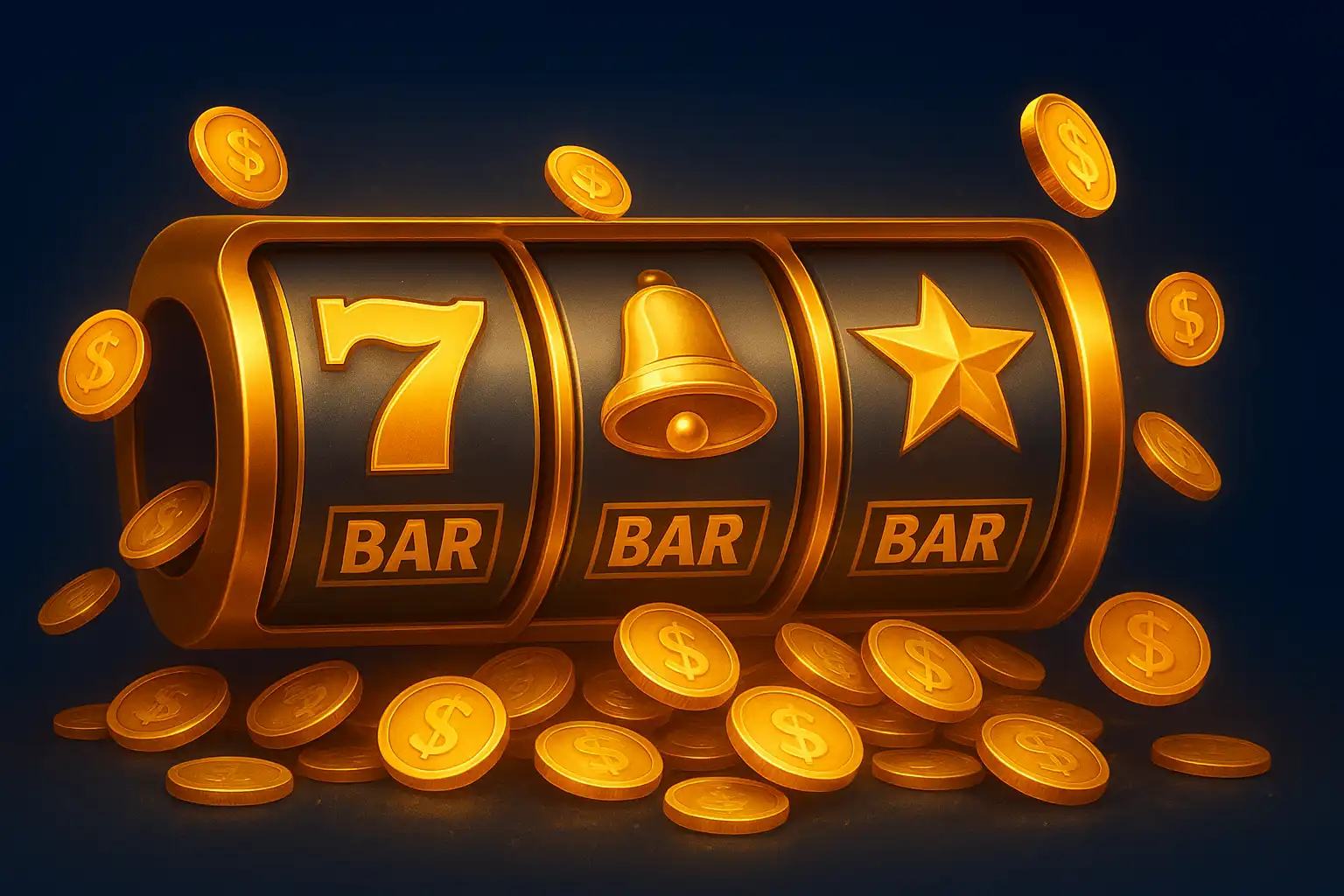 Collage of slot machine reels and symbols representing the Dragon Pots game lobby